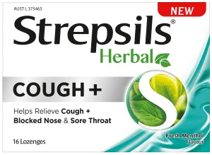 Strepsils Herbal Cough Lozenges Fresh Menthol