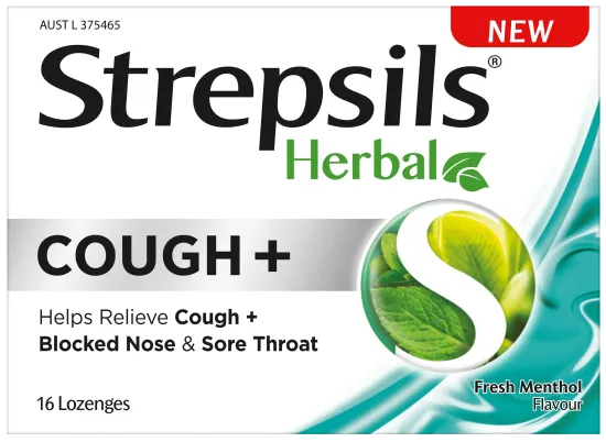Strepsils Herbal Cough Lozenges Fresh Menthol